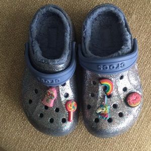 Girls fleece lined crocs